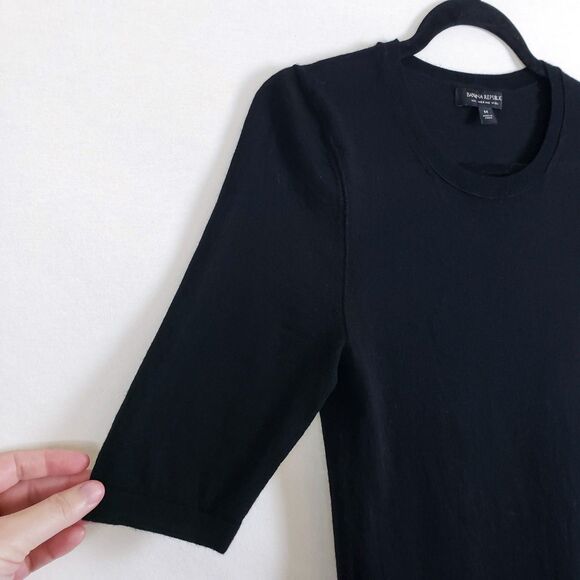 Banana Republic Merino Wool Sweater Womens M Black Half Sleeves Minimalist - Picture 2 of 10